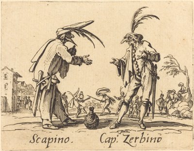 Scapino és Cap. Zerbino, c. 1622. alkotó: Jacques Callot