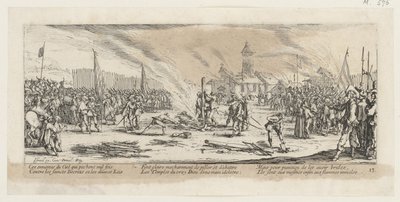 A máglya, a „A háború borzalmai” című sorozat 13. lapja alkotó: Jacques Callot