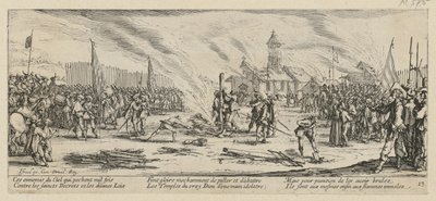 A máglya, a „A háború borzalmai” című sorozat 13. lapja alkotó: Jacques Callot