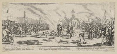 Máglya, a "Háború borzalmai" sorozat 13. lapja alkotó: Jacques Callot