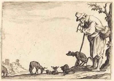 Furulyázó juhász alkotó: Jacques Callot