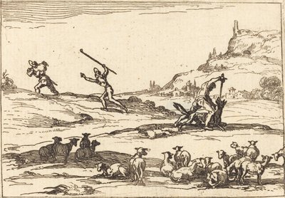 Pásztorok, akik védik állományukat alkotó: Jacques Callot