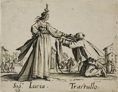 Signora Lucia - Trastullo, 21. lemez a Balli di Sfessania-tól alkotó: Jacques Callot