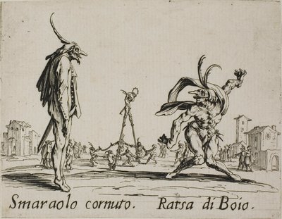 Horned Smaraolo – hóhér Ratsa, 4. lemez a Balli di Sfessaniától alkotó: Jacques Callot
