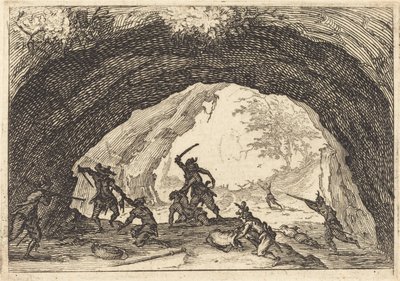Rablókat támadó katonák alkotó: Jacques Callot