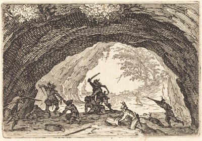 Rablókat támadó katonák, c. 1622. alkotó: Jacques Callot