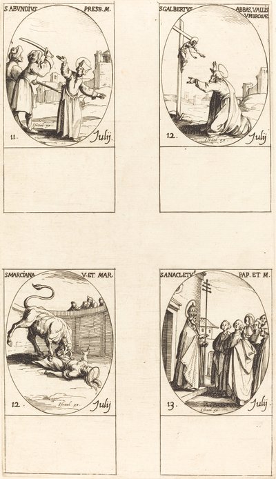 Utca. Bőséges; Utca. Galbertus; Utca. Marciana; Utca. Anacletus alkotó: Jacques Callot