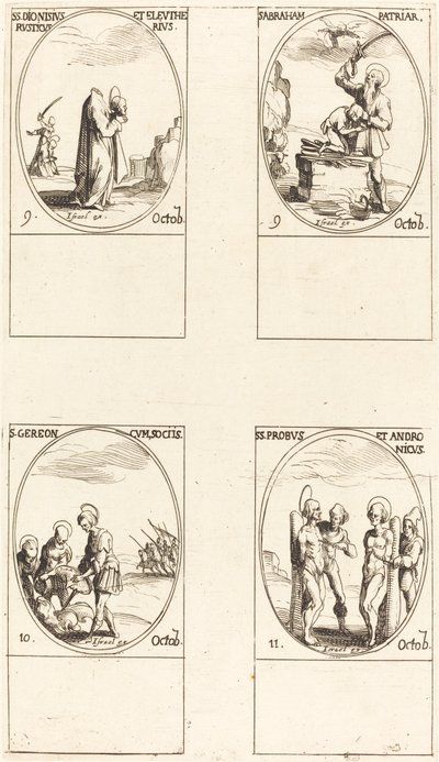 utca Dionysius, Rusticus és Eleutherius Ábrahám Gereon & Companions, Sts. Pro. alkotó: Jacques Callot