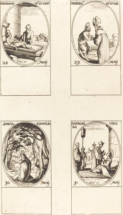 Utca. párizsi Germanus; Utca. Maximinus; Utca. Emmelia; Utca. Petronilla alkotó: Jacques Callot