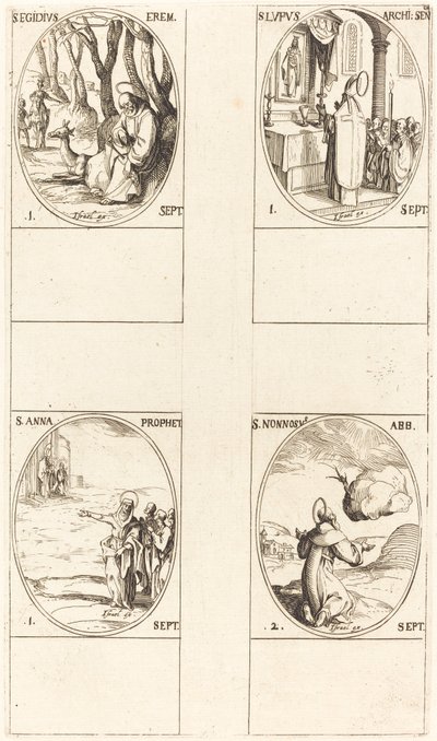St. Giles; St. Lupus; Szent Anna; St. Nonnosus alkotó: Jacques Callot