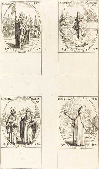 Szent László; Sts. Potamiana és Marcella; Sts. Péter és Pál apostolok; St. Martial alkotó: Jacques Callot
