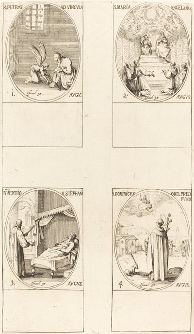 Szent Péter apostol; Angyalok Mária; Szent István testének felfedezése; St. Dom alkotó: Jacques Callot