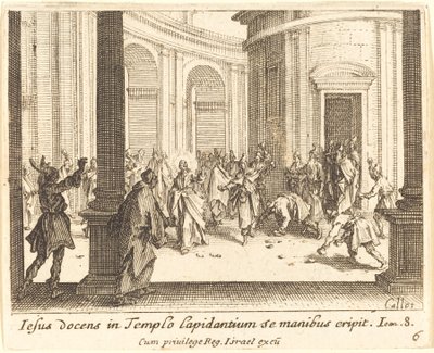 Jézus megkövezése alkotó: Jacques Callot