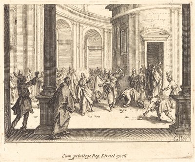 Jézus megkövezése alkotó: Jacques Callot
