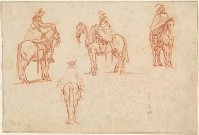 Négy lovas tanulmánya alkotó: Jacques Callot