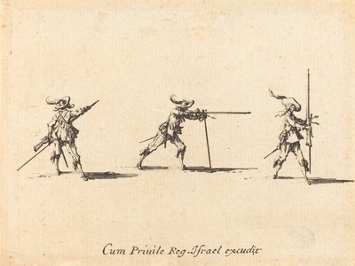 Lőállás felvétele a muskétával, 16341635. alkotó: Jacques Callot