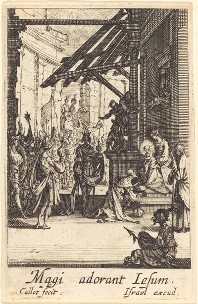 A mágusok imádása 1630-ban vagy azután. alkotó: Jacques Callot