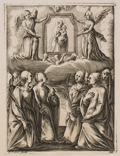A Szűz és a Gyermek imádása, a „Római képek” sorozatból alkotó: Jacques Callot