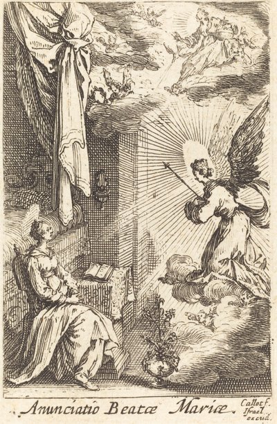 Angyali üdvözlet, 1630-ban vagy azután. alkotó: Jacques Callot
