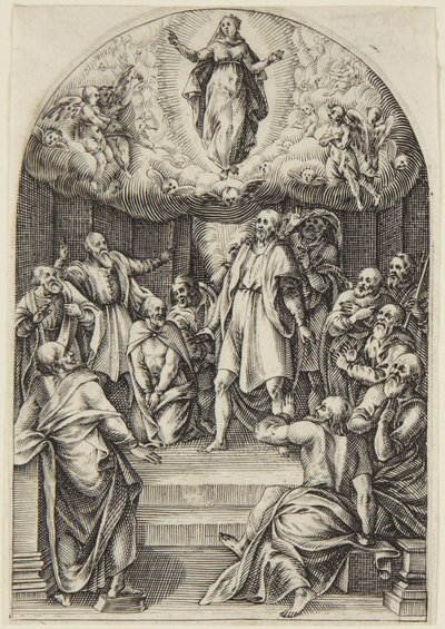 Mária mennybevétele alkotó: Jacques Callot