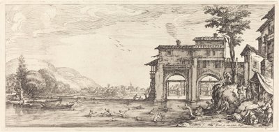 A fürdőzők, valószínűleg c. 1630. alkotó: Jacques Callot