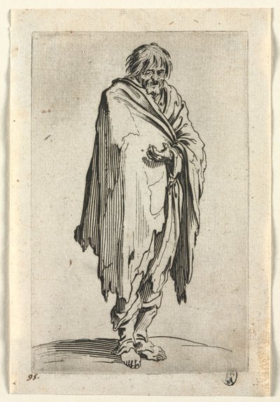 A koldusok: Koldus kalap és cipő nélkül, c. 1623. alkotó: Jacques Callot