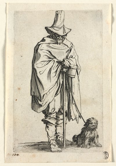 A koldusok: Vak ember a kutyájával alkotó: Jacques Callot