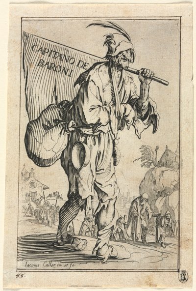 The Beggars: Frontispiece: Captain of the Barons, c. 1623. alkotó: Jacques Callot