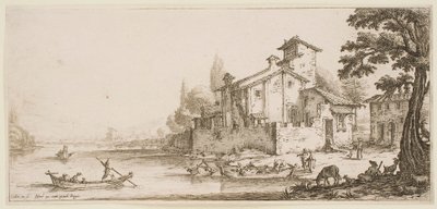 Csónakázás, „Firenze tájai” sorozatból alkotó: Jacques Callot