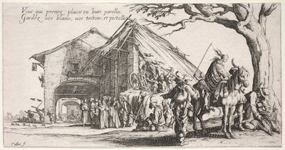 A bohémek: A megállóhely: A jósnő c. 1621-1625. alkotó: Jacques Callot