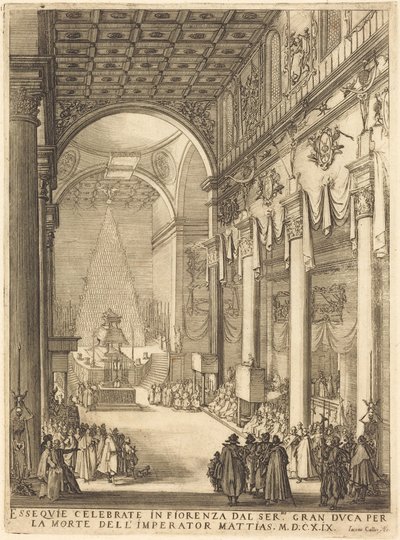 Mátyás császár ravatala alkotó: Jacques Callot