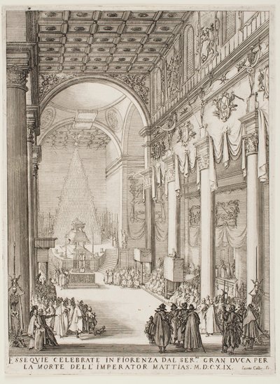 Mátyás császár ravatala alkotó: Jacques Callot