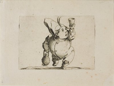 Az ivó elölről nézve, a Varie Figure Gobbitól alkotó: Jacques Callot
