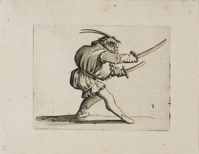 A párbajozó két karddal, Varie Figure Gobbitól alkotó: Jacques Callot