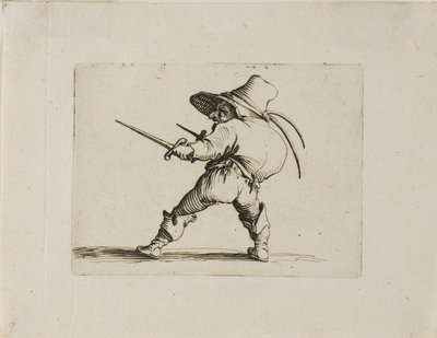 A párbajozó karddal és tőrrel, a Varie Figure Gobbitól alkotó: Jacques Callot