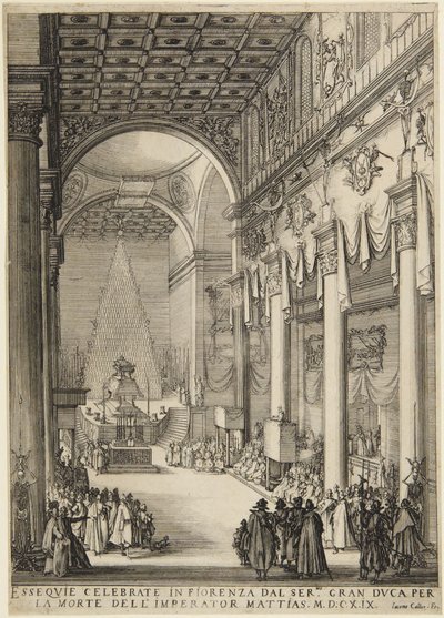 Mátyás császár ravatalon alkotó: Jacques Callot
