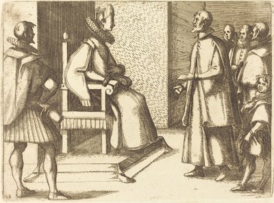 Toszkána követe köszönetet mond a királynőnek alkotó: Jacques Callot
