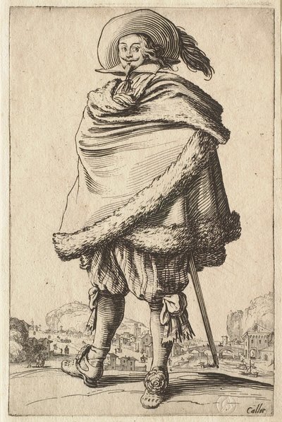 A prémmel szegélyezett kabátjába burkolózó úr alkotó: Jacques Callot