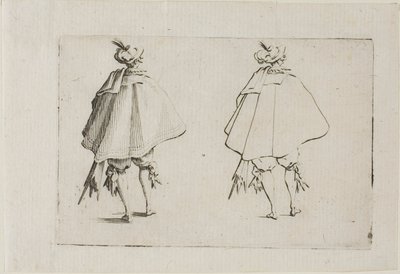 A nagykabátos úriember, hátulról nézve, a Capricesből alkotó: Jacques Callot