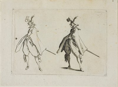 A nagykabátos úriember elölről nézve, a The Capricesből alkotó: Jacques Callot
