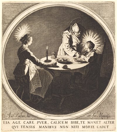 A szent család az asztalnál alkotó: Jacques Callot