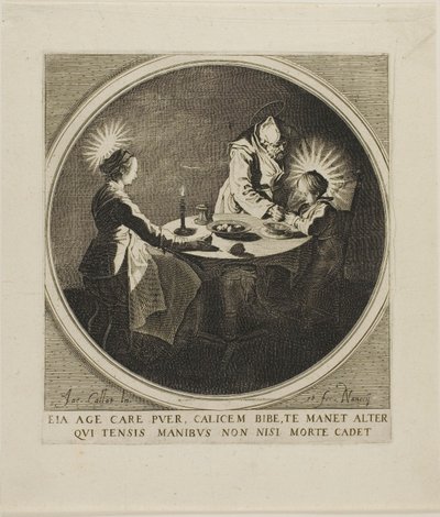 A Szent Család az asztalnál alkotó: Jacques Callot