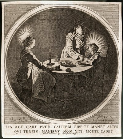 A Szent Család az asztalnál ... (metszet) alkotó: Jacques Callot