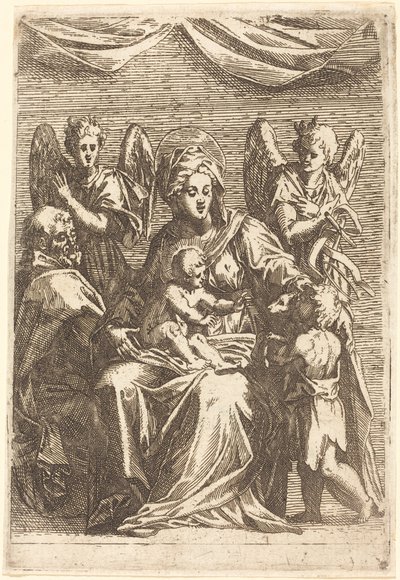A Szent Család két angyallal alkotó: Jacques Callot