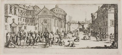 A kórház, tizenötödik tábla A háború nyomorúságaiból alkotó: Jacques Callot