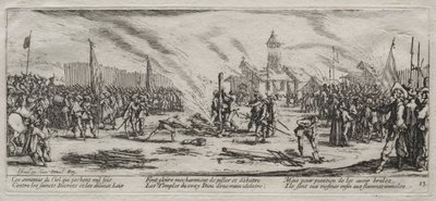 A háború nagy nyomorúságai: Máglyán égés alkotó: Jacques Callot