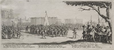 A háború nagy nyomorúságai: A csapatok bevonása, 1633. alkotó: Jacques Callot