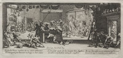A háború nagy nyomorúságai: fosztogatás, 1633. alkotó: Jacques Callot