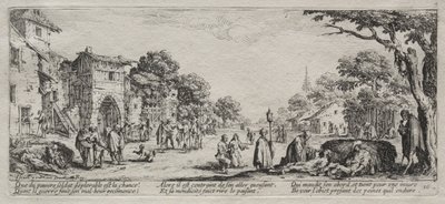 A háború nagy nyomorúságai: A koldusok és a haldoklók alkotó: Jacques Callot