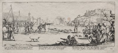 A háború nagy nyomorúságai: A tüzelőosztag alkotó: Jacques Callot